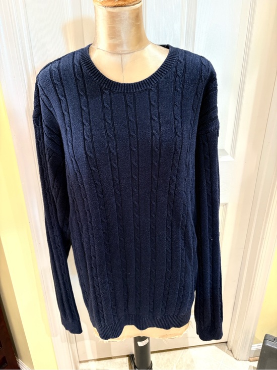 Izod Other - Unisex XL Cotton Navy Cable Knit Sweater - Classic Crewneck